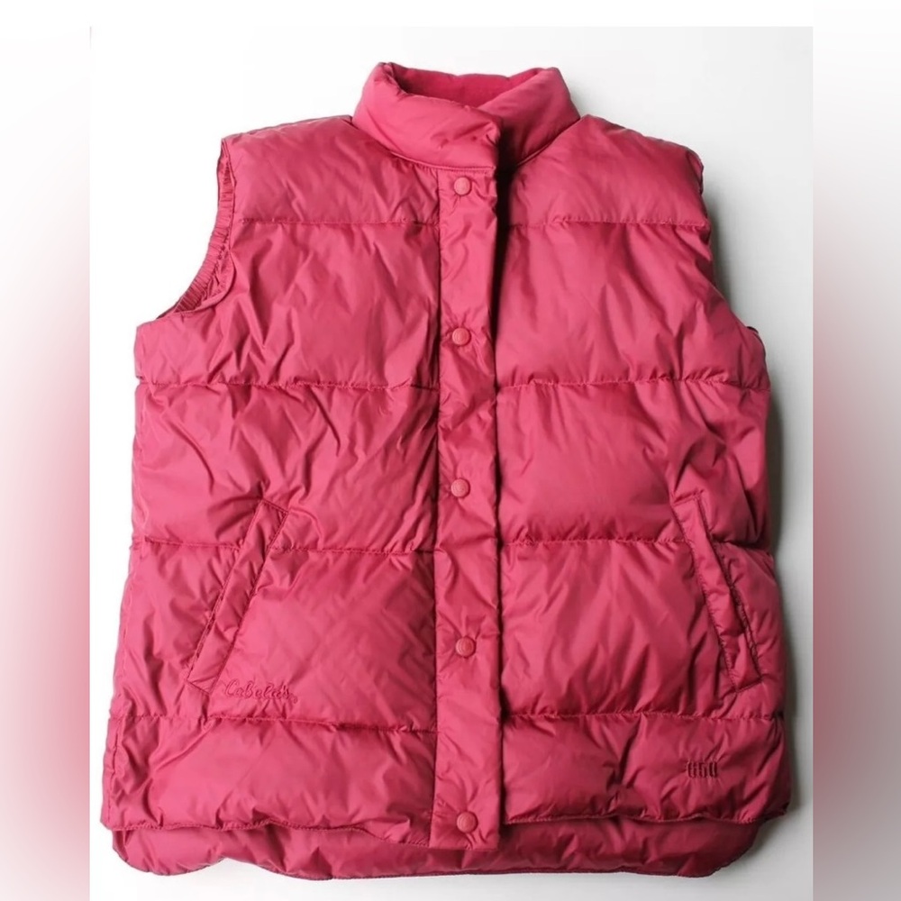Cabela's Premier Northern Goose Down Filled Red Snap Puffer Vest M